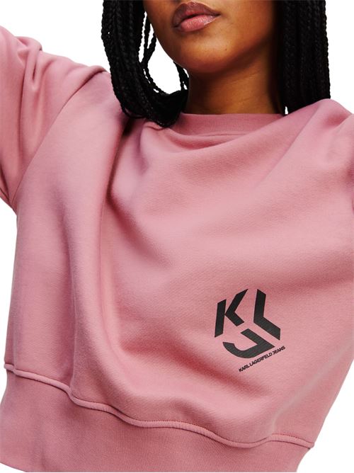 Felpa donna rosa in cotone Karl Lagerfeld jeans | A2W200521OQ